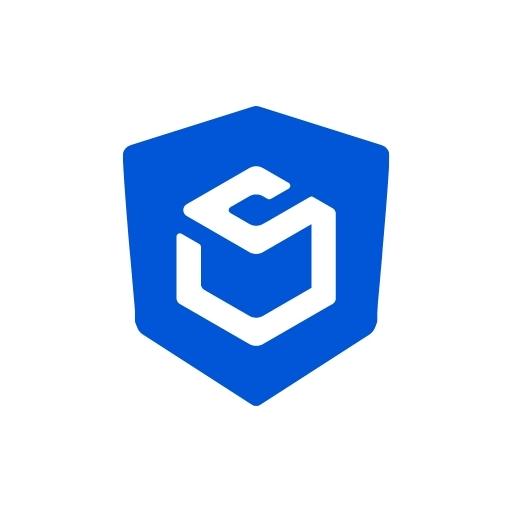 A blue hexagonal shield with a white angular S at the center represents ShipAid. This minimalist, modern logo on a plain white background highlights ShipAid’s dedication to shipping protection.